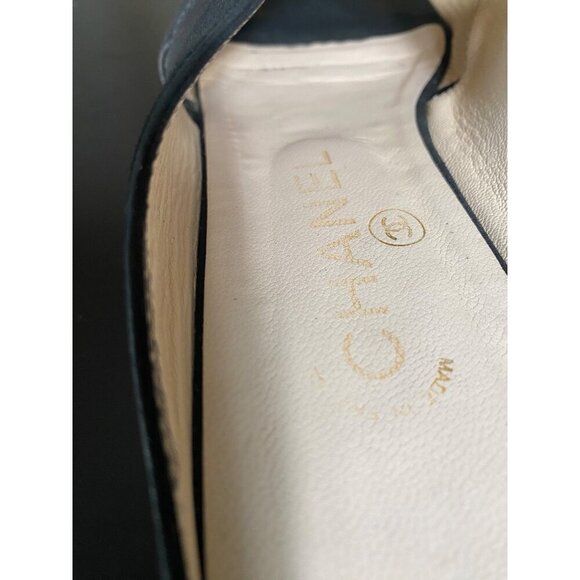 Chanel Women's Black Suede & Leather Slip-On Sandals-LT3005 - Picture 8 of 9